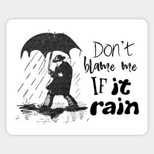 A man with Umbrella Funny Illustration and Text Magnet